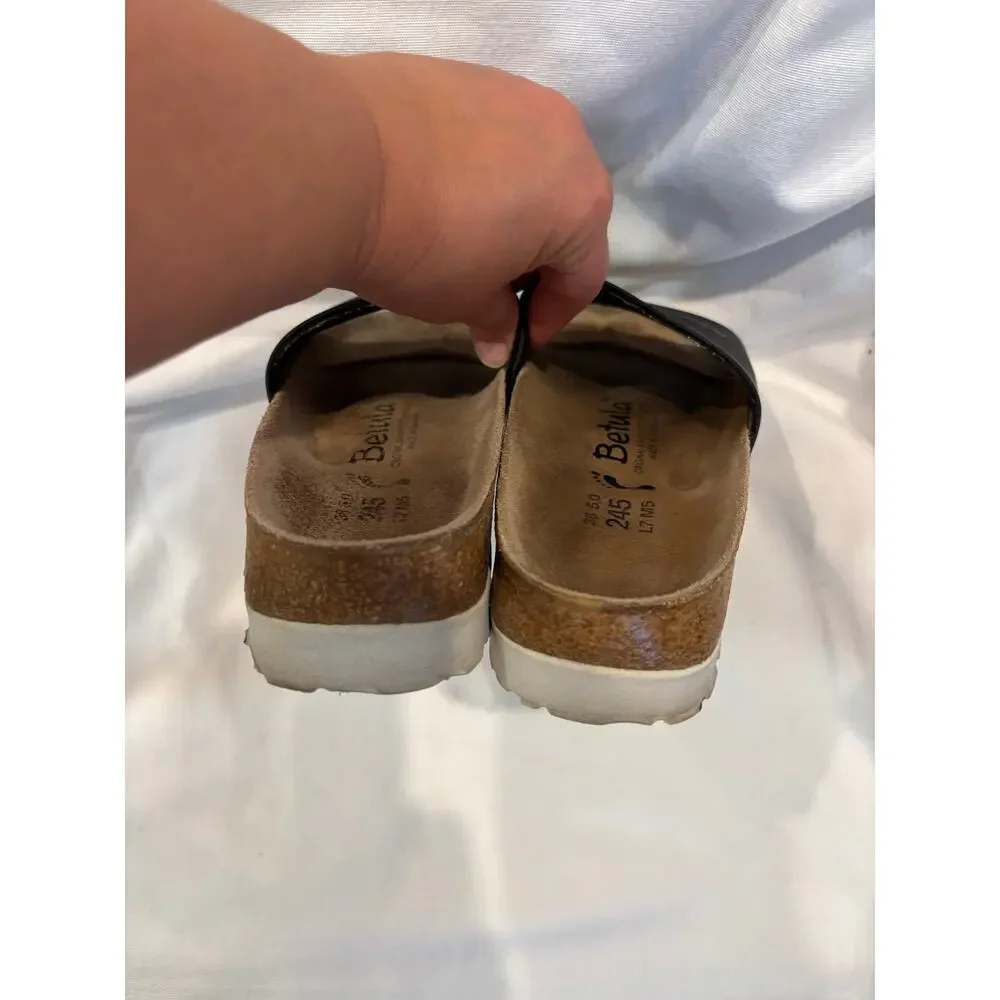 Birkenstock Betula Women’s Reggae White Slide Sandals Size 7 / 38 Cork Footbed
